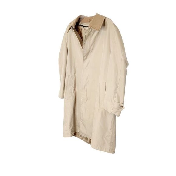 Jos A. Banks Vintage Tan Trench Coat Zip in Wool Liner and Button Collar 40 Long - Picture 2 of 15
